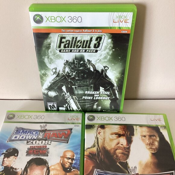 Xbox 360 Video Games Smack Down / Raw 2009 / 2008 / Fallout 3 - Picture 2 of 9